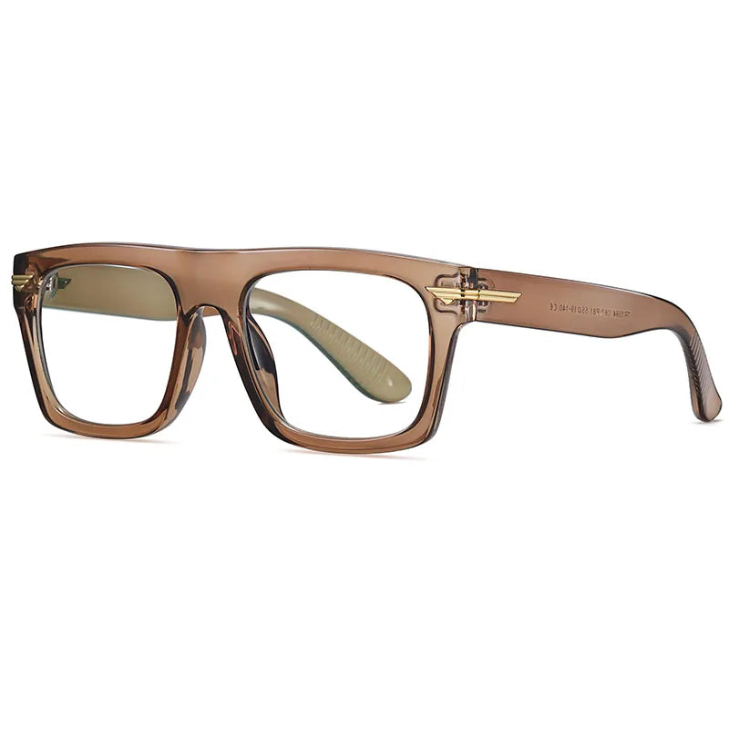 AUECMOI Vintage Men Square Glasses TR90 Frame Myopia Customizable Prescription Anti Blue Ray Optical Photochromic Eyeglasses