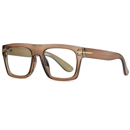 AUECMOI Vintage Men Square Glasses TR90 Frame Myopia Customizable Prescription Anti Blue Ray Optical Photochromic Eyeglasses