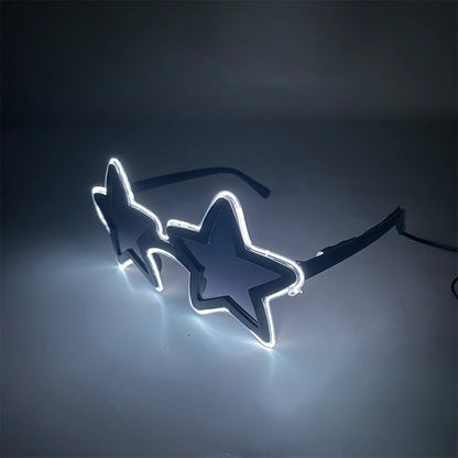 Cool glowing star shape glasses Led Light Up Star Glasses Glow In The Dark glasses for nightclub Birthday wedding party supplies