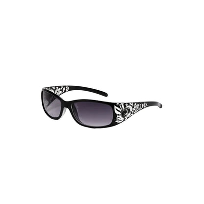 New Printed Diamond Studded Retro Cat Eye Women's Sunglasses Personalized And Trendy Outdoor Sun Protection Sunglasses