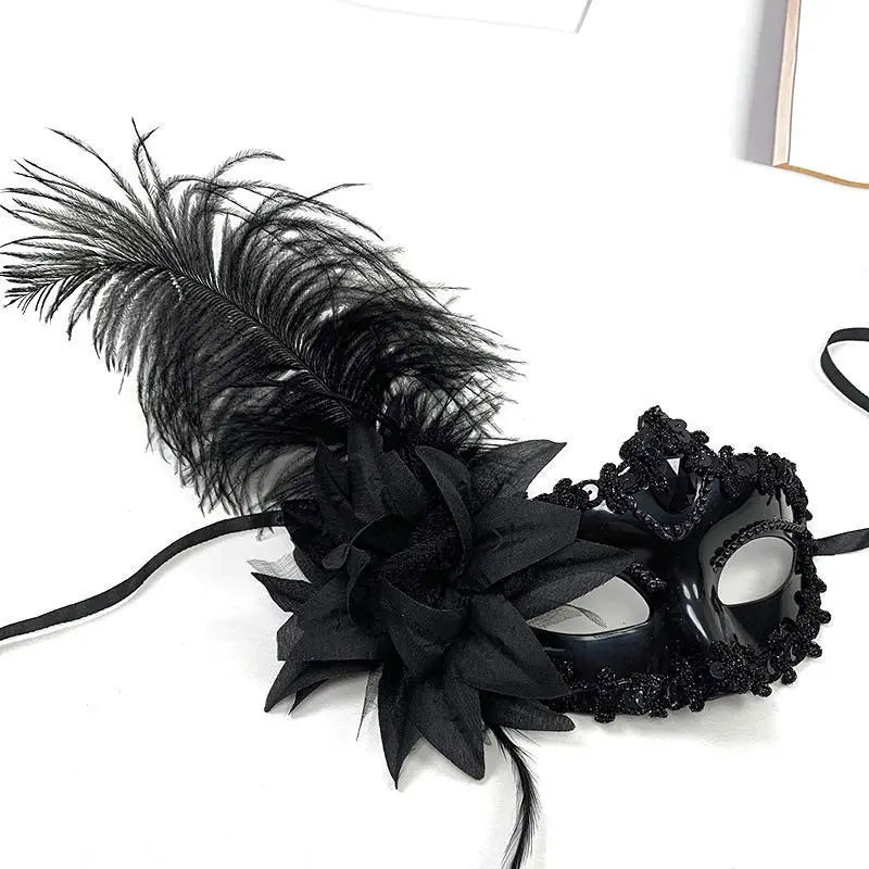 NEWVenice Adult Masquerade Princess Mask Women Luxury Peacock Feathers Half Face Mask Party Performance Carnival Cosplay Costume