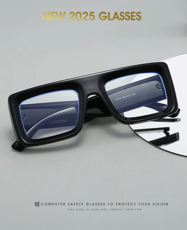 Anti Blue Light Square Thick Frames Reading Glasses Men Women Finished Presbyopic Eyewear Clear Len Prescription Optical Glasses