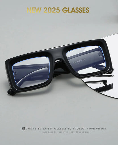 Anti Blue Light Square Thick Frames Reading Glasses Men Women Finished Presbyopic Eyewear Clear Len Prescription Optical Glasses