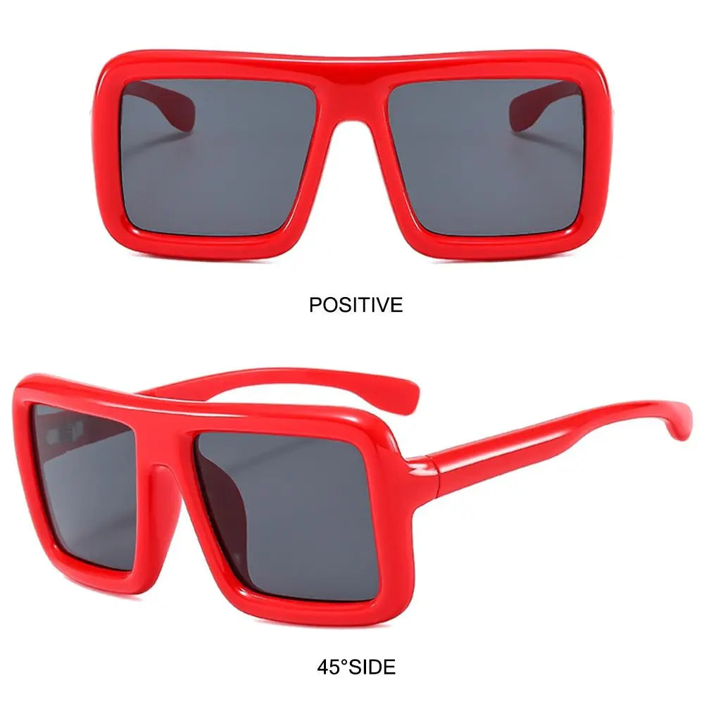 Big Oversized Square Sunglasses Punk UV400 Protection Thick Frame Sun Glasses Lady Shades for Women & Men