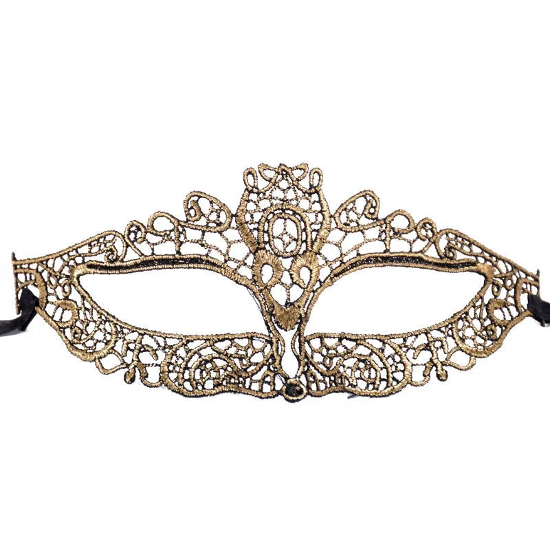 Gold Lace Venetian Cutout Eye Mask Ladies Lace Masquerade Party Masques for Carnival Gras Masque Halloween Masks Prom Supplies