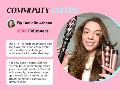 Wavytalk 5 in 1 Curling Wand Set With Thermal Brush