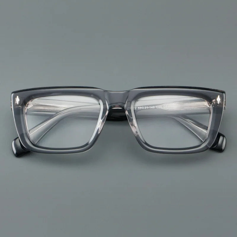 Fashion Thick Frame Acetate Glasses Men Vintage Square Myopia Prescription Eyeglasses Frame Reading Glasses Luxury Brand Eyewear