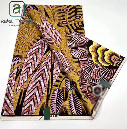 Latest African Grand Golden Wax Fabric Super Good Quality Women Pagne Flash Cotton Prints Batik Ankara Glitter Tissus 6yards