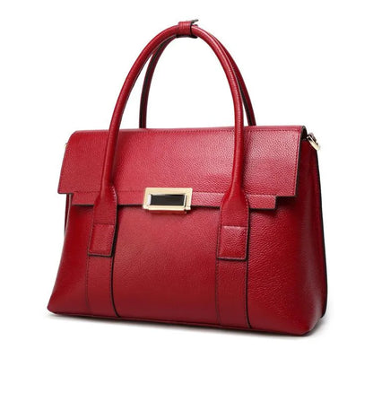 2024 New Genuine Leather Briefcase Women Handbags Large Capacity Ladies Fashion Cowhide Shoulder Messenger Bags Portable