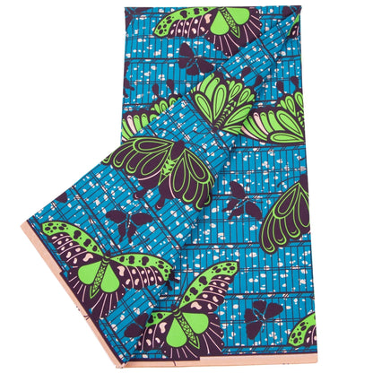 Veritablewax Fan Pattern African Fabric By the Yard Polyester Material For Handsewing High Quality Cloth for Party Dress A-27