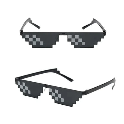 Funny Quirky Women Glasses Black Pixel Vintage Shades Eyewear For Men Birthday Wedding Party Cosplay Supplies Mask