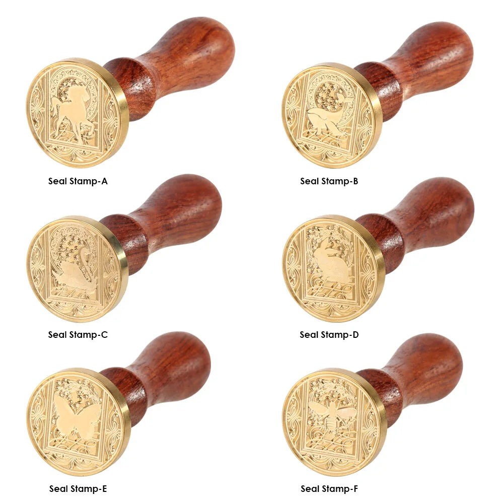 Retro Animal Printed Wax Seal Stamp with Wide Scope of Application Simplicity Fire Painting Stamping Envelope Wedding Card