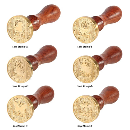 Retro Animal Printed Wax Seal Stamp with Wide Scope of Application Simplicity Fire Painting Stamping Envelope Wedding Card