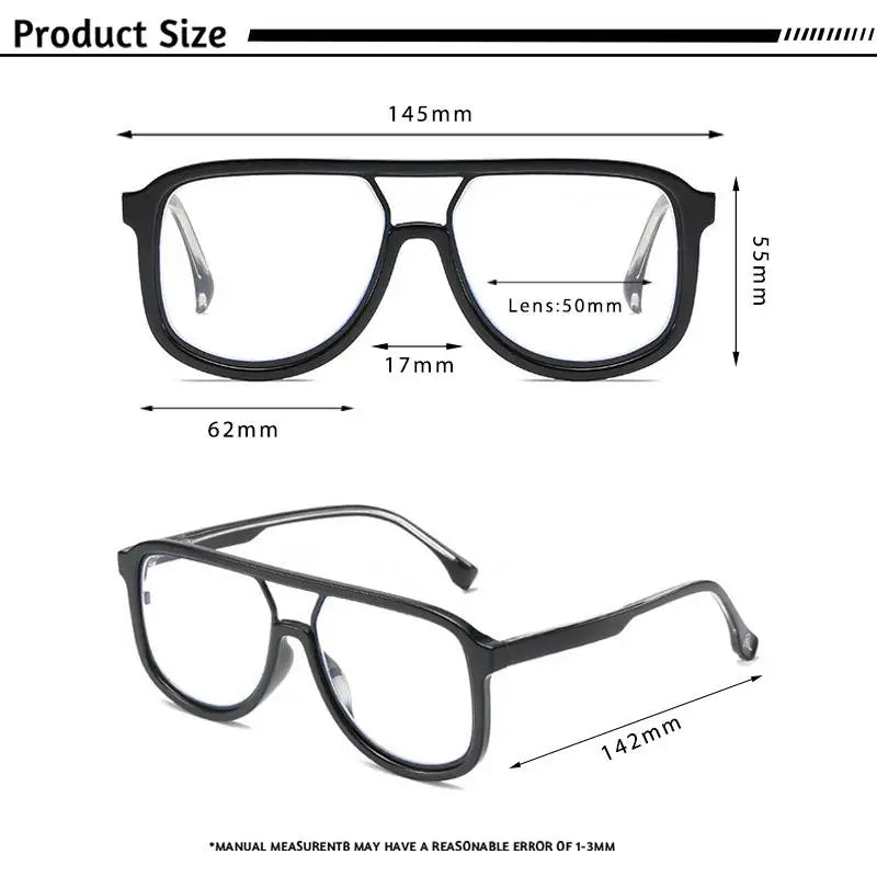 CATERSIDE Fashion Punk Reading Glasses Large Square Frames Design Man Women Casual Optical Frames Ideal Choice for Gifts