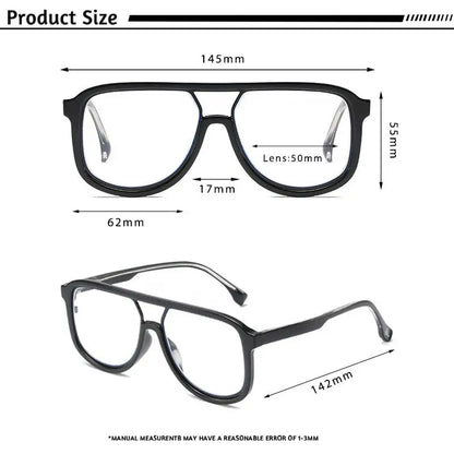CATERSIDE Fashion Punk Reading Glasses Large Square Frames Design Man Women Casual Optical Frames Ideal Choice for Gifts