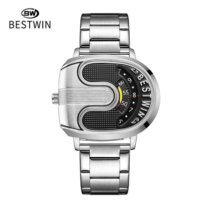 Gold Top Brand Luxury Men Watches Unique Design Stainless Steel Band Golden Dropship relogio masculino High Quality Male