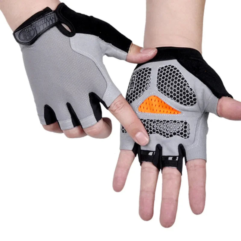 Gym Gloves Women Men Weightlifting Dumbbell Fitness Sport Training Exercise Gloves Non Slip Breathable Fingerless Cycling Gloves