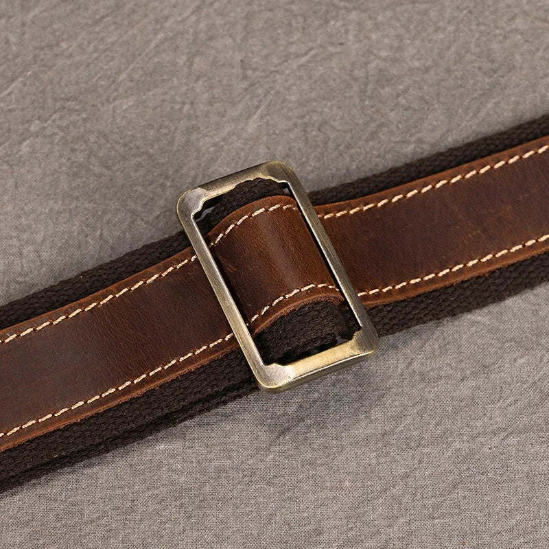 Luufan Men's Briefcase Genuine Leather A4 File Document Handbag Male Soft Cow Leather Laptop Shoulder Bag Business Computer Bag