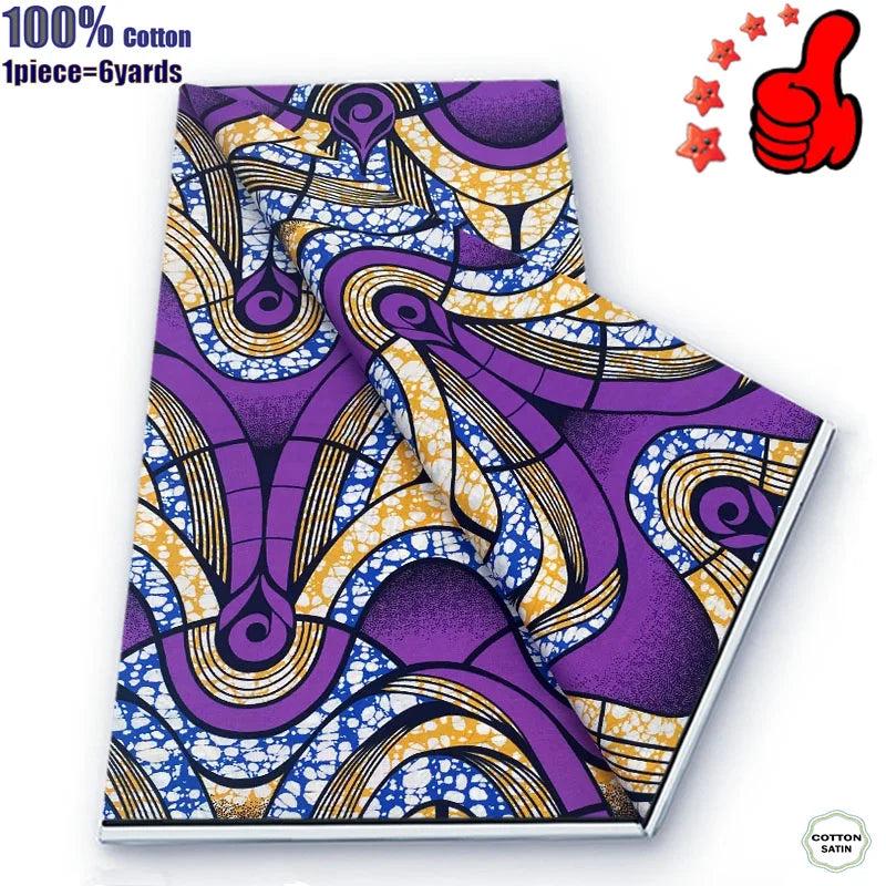 Guaranteed Veritable African Real Wax Prints Fabric Ghana Style Ankara Wax Tissu Pagne 100%Cotton Soft Design Nigeria Wax Fabric