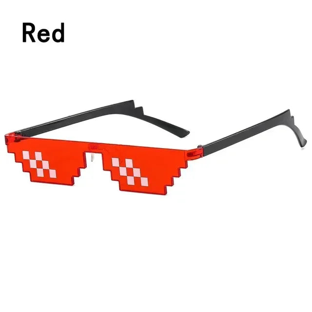 Design Funny Mosaic Sunglasses Thug Life Sun Glasses Pixel Black Retro Gamer Robot Sunglasses Birthday Party Cosplay Favors Mask