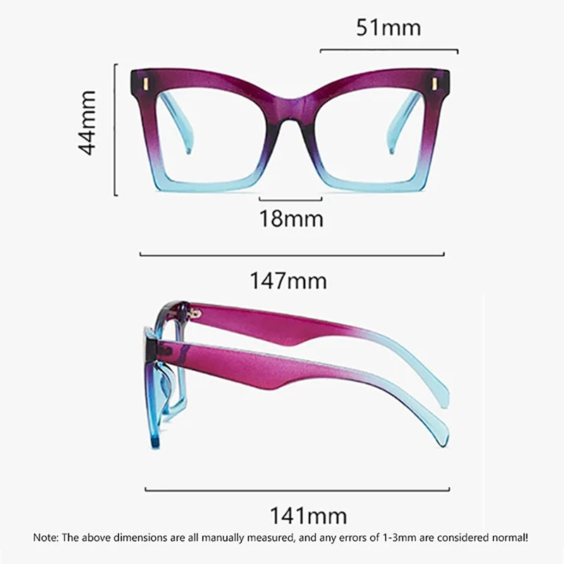 Retro Oversized Square Prescription Eyewear 2025 New Trendy Reading Glasses for Men Women Luxury HD Lens Presbyopia Spectacles