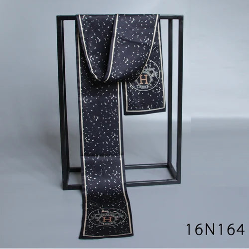 Business Scarf Hangzhou Silk Men's Scarf Long Scarf Double-Sided Trendy British European American Style Autumn Winter