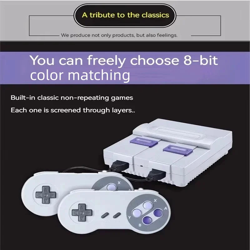 2026 Super HD Output For SNES Retro Classic Handheld Video Game Player TV Mini Game Console Built-in 821 Games with Dual Gamepad