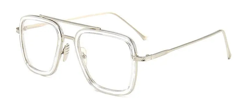 Tony Stark Glasses Men Women Magnifier Reading Eyewear Steampunk Blue Light Blocking Square Eyeglasses Plus Diopter +0.5 +6