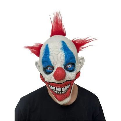 Halloween Funny Clown Head Cover Horror Party Cosplay Mask Dress Up Props Joker Latex Masks Park Haunted House Prank Helmet Prop