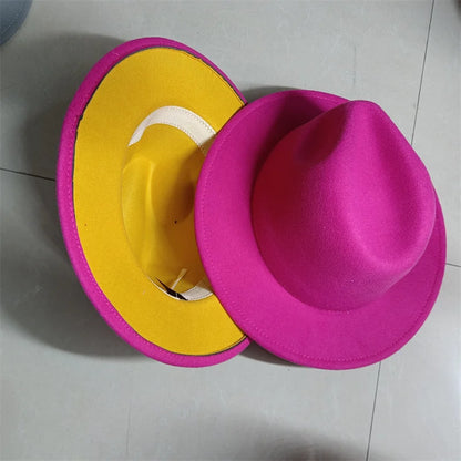 Sombreros Fedora Hat Dual Color Classic Jazz Hat Soft Fedora Hat Classic Men's and Women's Blue Jazz sombreros