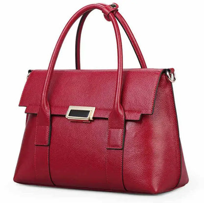 2024 New Genuine Leather Briefcase Women Handbags Large Capacity Ladies Fashion Cowhide Shoulder Messenger Bags Portable