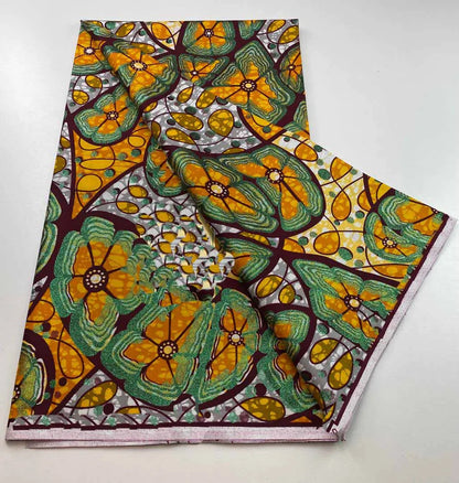 100%Certified Grand Super African Wax Nigerian GlitterGlam Gold Embellished Ankara Wax Printed Fabric Real Original For Sewing