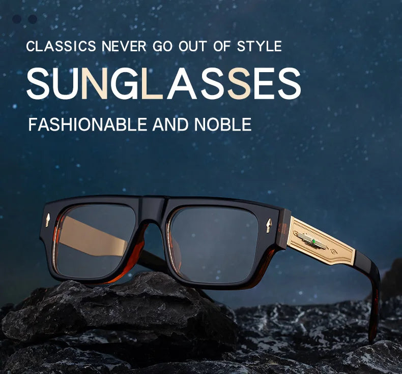 Fashion Oversized Square Reading Glasses Men Blue Light Blocking  Metal FrameGlasses Trendy Optical Presbyopia Eyeglasses0to+6.0