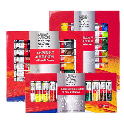 Winsor & Newton 12/18/24 Colors Oil Paints Set Professional Color Oil Paints 12ml Tube Graffiti Painting Pigments Art Supplies