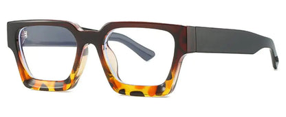 Oversized Square Reading Glasses For Women Brand Designer Blue Light Blocking Eyeglasses Green Leopard Prescription Glasses Men