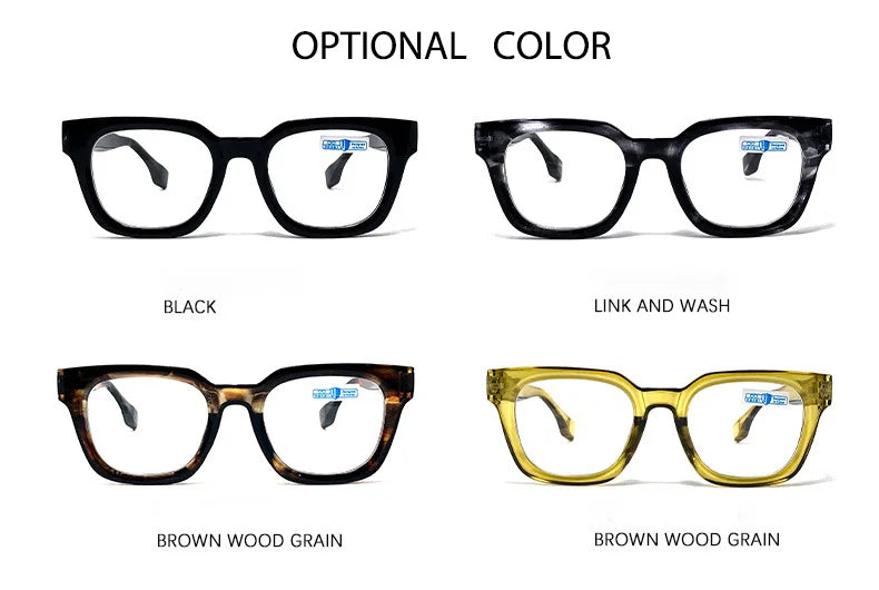 Men Vintage Square Reading Glasses Trendy Casual Ultra-light Presbyopia Eyeglasses Women Fashion Elegant High-definition Eyewear