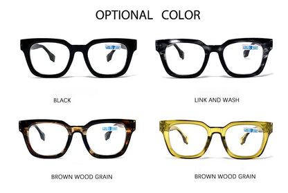 Men Vintage Square Reading Glasses Trendy Casual Ultra-light Presbyopia Eyeglasses Women Fashion Elegant High-definition Eyewear