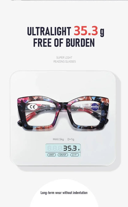2025 New Fashionable Large Frame Women's Presbyopia Glasses High Definition Texture Neutral Color Anti Blue Light Glasses