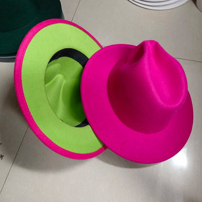 Sombreros Fedora Hat Dual Color Classic Jazz Hat Soft Fedora Hat Classic Men's and Women's Blue Jazz sombreros