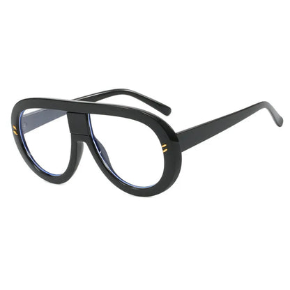 Luxury Myopia Glasses Men Women Anti Blue Light Nearsighted Eyeglasses Student Trendy Oversized Pilot Glasses Frame