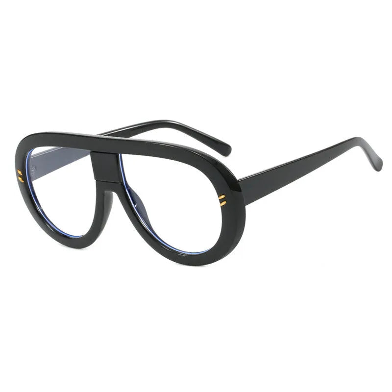 Luxury Myopia Glasses Men Women Anti Blue Light Nearsighted Eyeglasses Student Trendy Oversized Pilot Glasses Frame