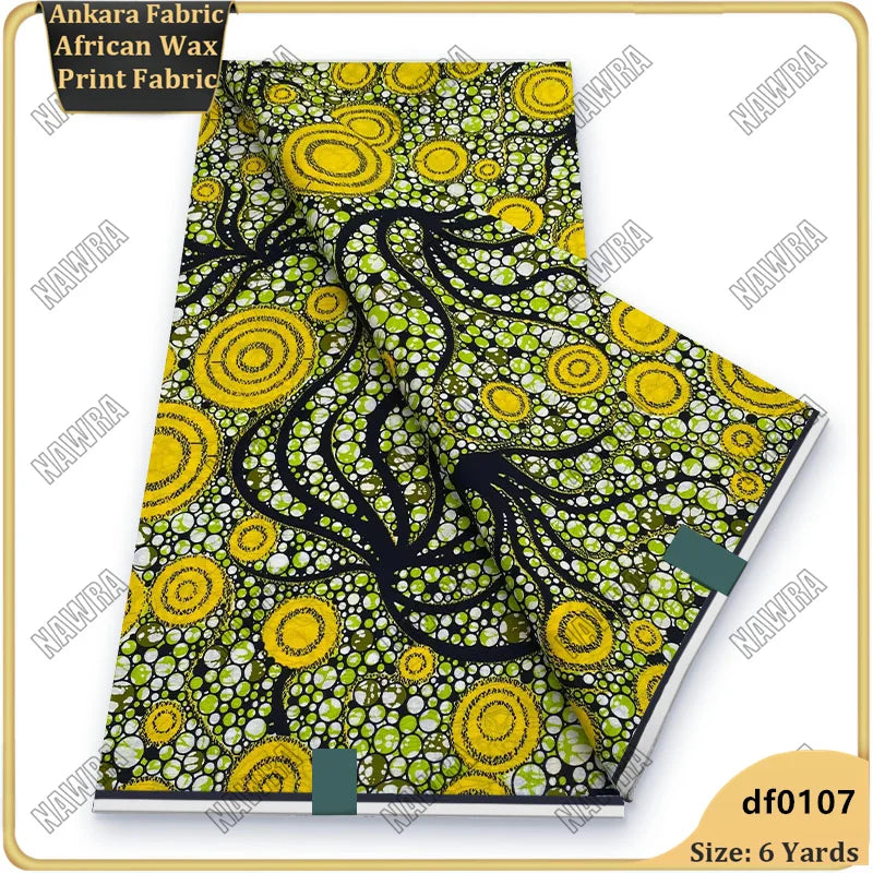 Fashionable African Real Wax Print Fabric 2026 Latest Design Ankara Wax Fabric Soft 100% Cotton Pagne Women Dress Loincloth ﻿
