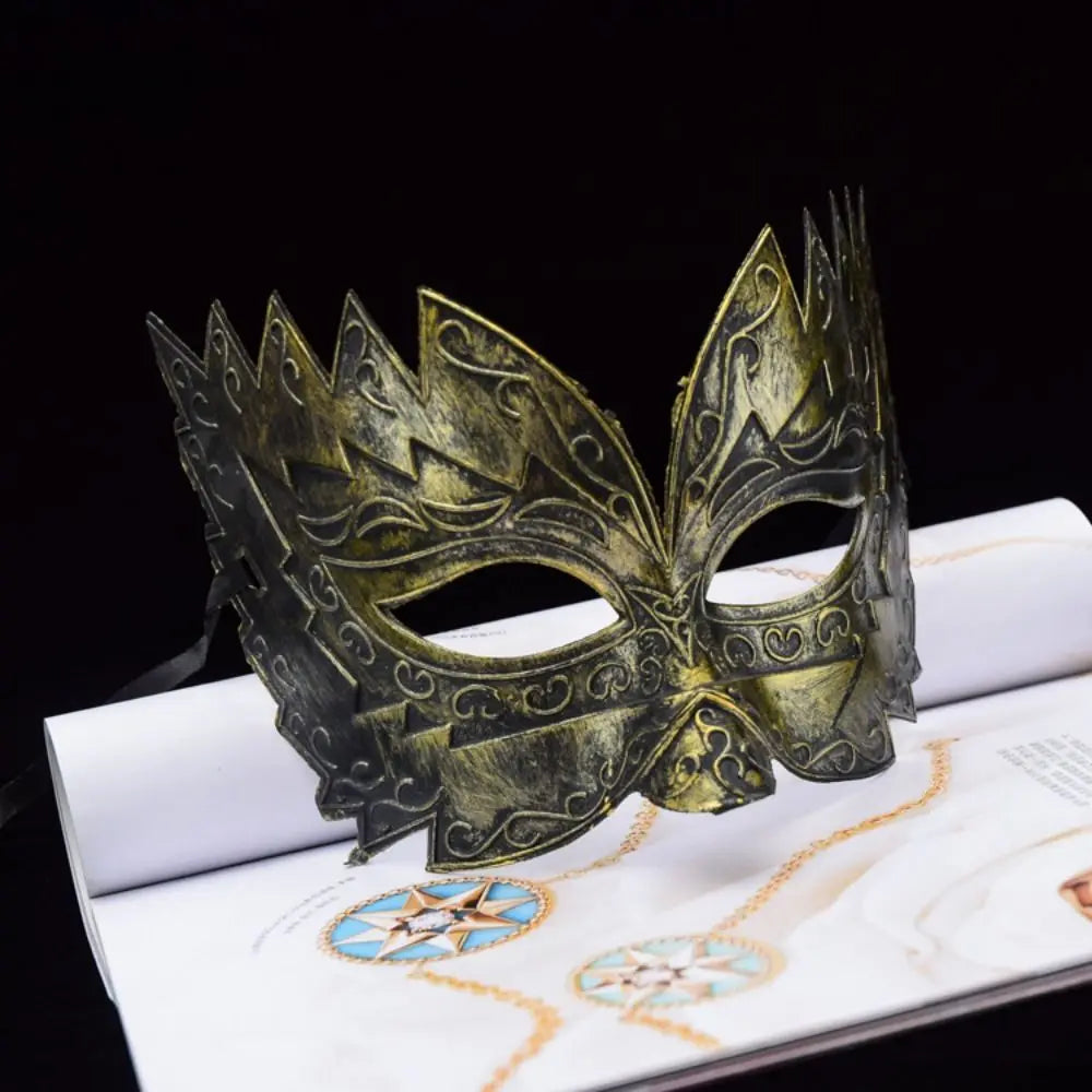 New Vintage Masquerade Mask Men Gold Roman Soldier Mask Adjustable Cosplay Party Phantom Opera Eyemask