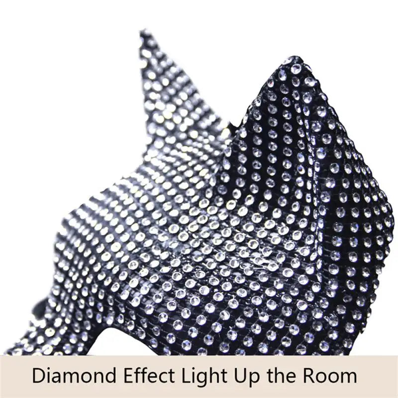 1Pcs Shiny Cat Ear Masks Cosplay Halloween Party Costume Accessories Long Gloves Sexy Bling Kitten Half Masks Party Accessories