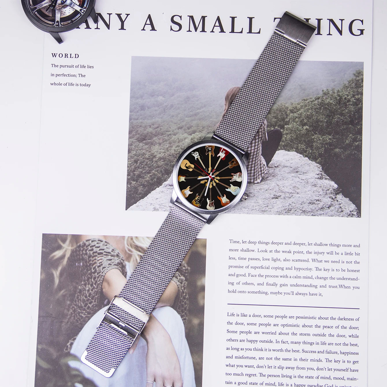 Logo Men's Watch Wife Musical Instrument Universal Watches Husband Family Pattern Guitar Clock Wristwatch DIY Dial
