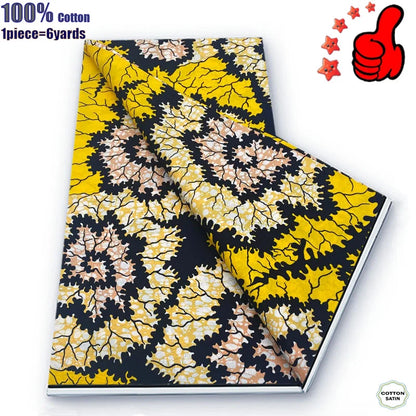 Guaranteed Veritable African Real Wax Prints Fabric Ghana Style Ankara Wax Tissu Pagne 100%Cotton Soft Design Nigeria Wax Fabric