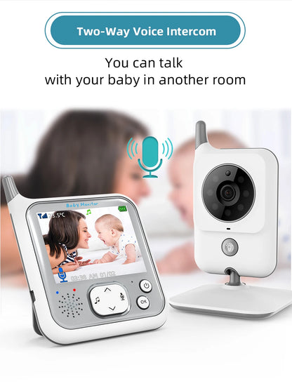 TakTark Video Baby Monitor 3.2 Inch / 2.8 Inch Wireless Security Camera Auto Night Vision Intercom Temperature Monitoring Nanny