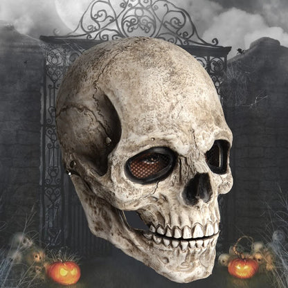 Movable Jaw Mask Non-Toxic Skull Mask Latex Headgear Tear-Resistant Full Head Skull Helmet For Outdoor Decorations Halloween