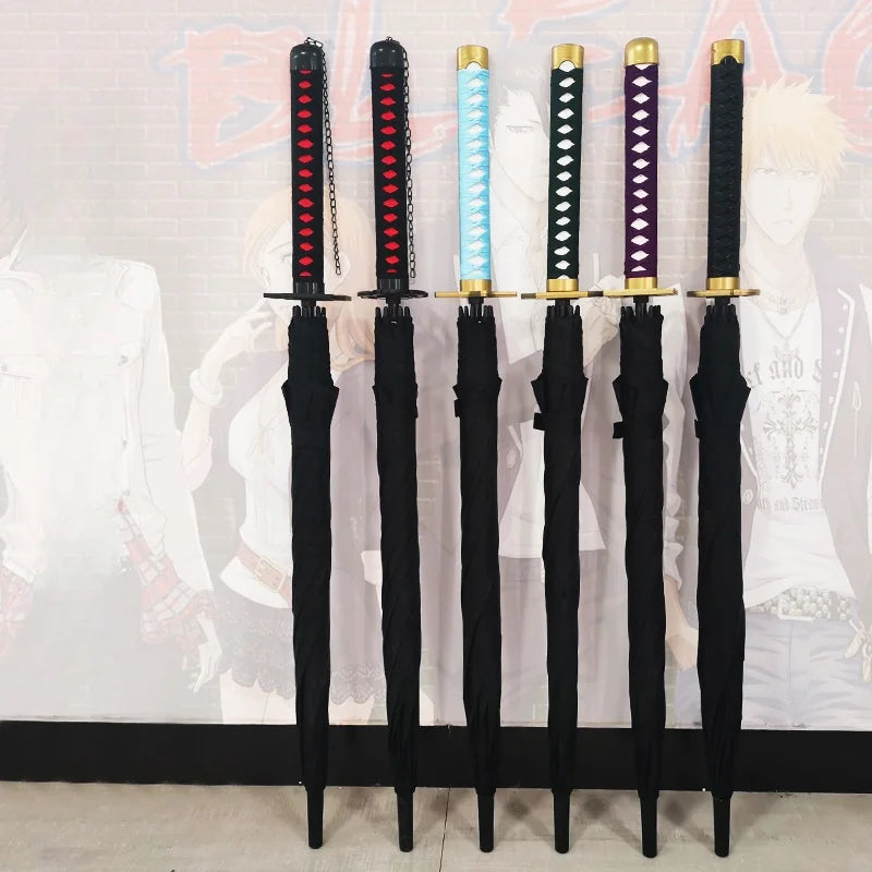 Anime Zoro Katana Umbrella Sword Long Hand Black Parasol Roronoa Zoro Knife Real Size Japanese Katana Sabre Umbrella Raincoa