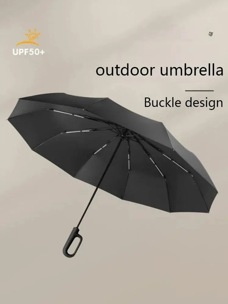 20 Rib Ring Buckle Automatic Folding Umbrella Extra Large Double UPF50+ Sunshade for Men Women